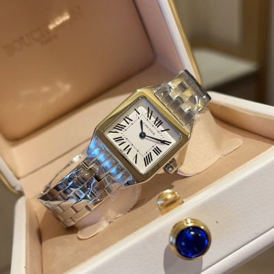 Cartier Stainless Steel 24MM Crystal Glass Lady Square Watch